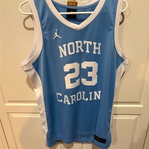 Jordan Light Blue and White Jersey